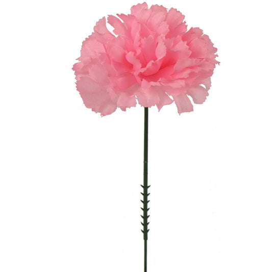 Enchanting Pink Carnation Picks: Set of Lifelike Artificial Stems with 3.5" Flower Head, 7" Length - Ideal for Bouquets, Floral Crafts, and Events