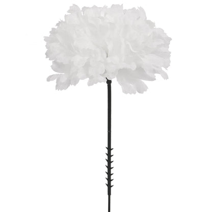 Blooming Elegance: 50-Pack of Lifelike Silk White Carnation Picks - Perfect for Floral Arrangements, Weddings, and Home Decor