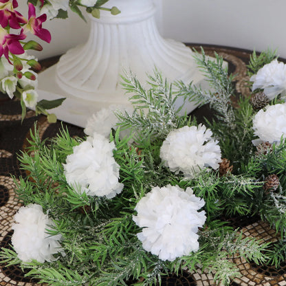 Blooming Elegance: 50-Pack of Lifelike Silk White Carnation Picks - Perfect for Floral Arrangements, Weddings, and Home Decor