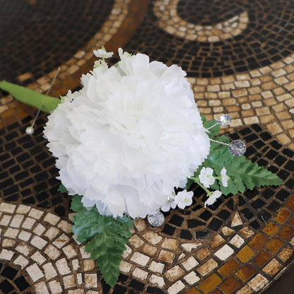 Blooming Elegance: 50-Pack of Lifelike Silk White Carnation Picks - Perfect for Floral Arrangements, Weddings, and Home Decor