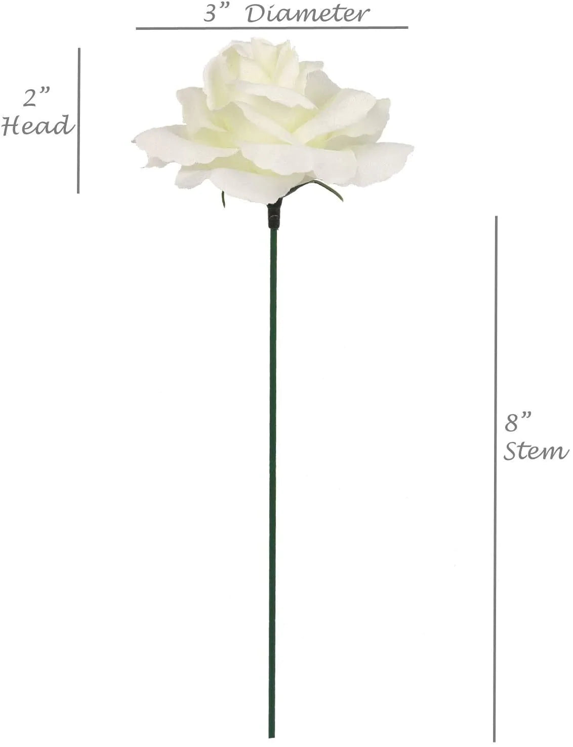 Luminous Ivory Delight: 50-Pack of Captivating Cream White Artificial Rose Picks, Perfect for Exquisite Floral Arrangements, Crafts, and Wedding Decor