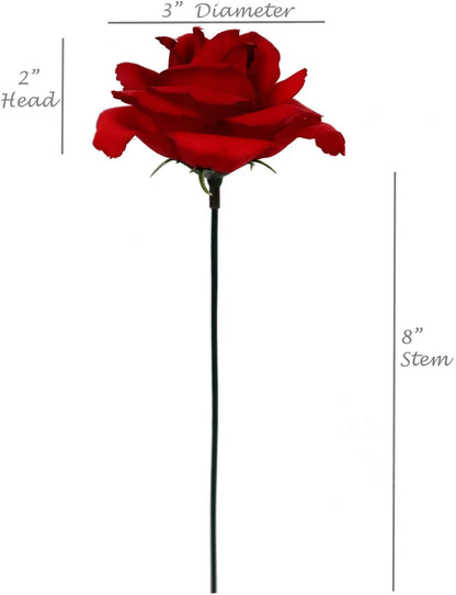 Crimson Majesty: 50-Pack of Exquisite Dark Red Artificial Rose Picks, Perfect for Elegant Floral Arrangements, Crafts, and Special Occasions