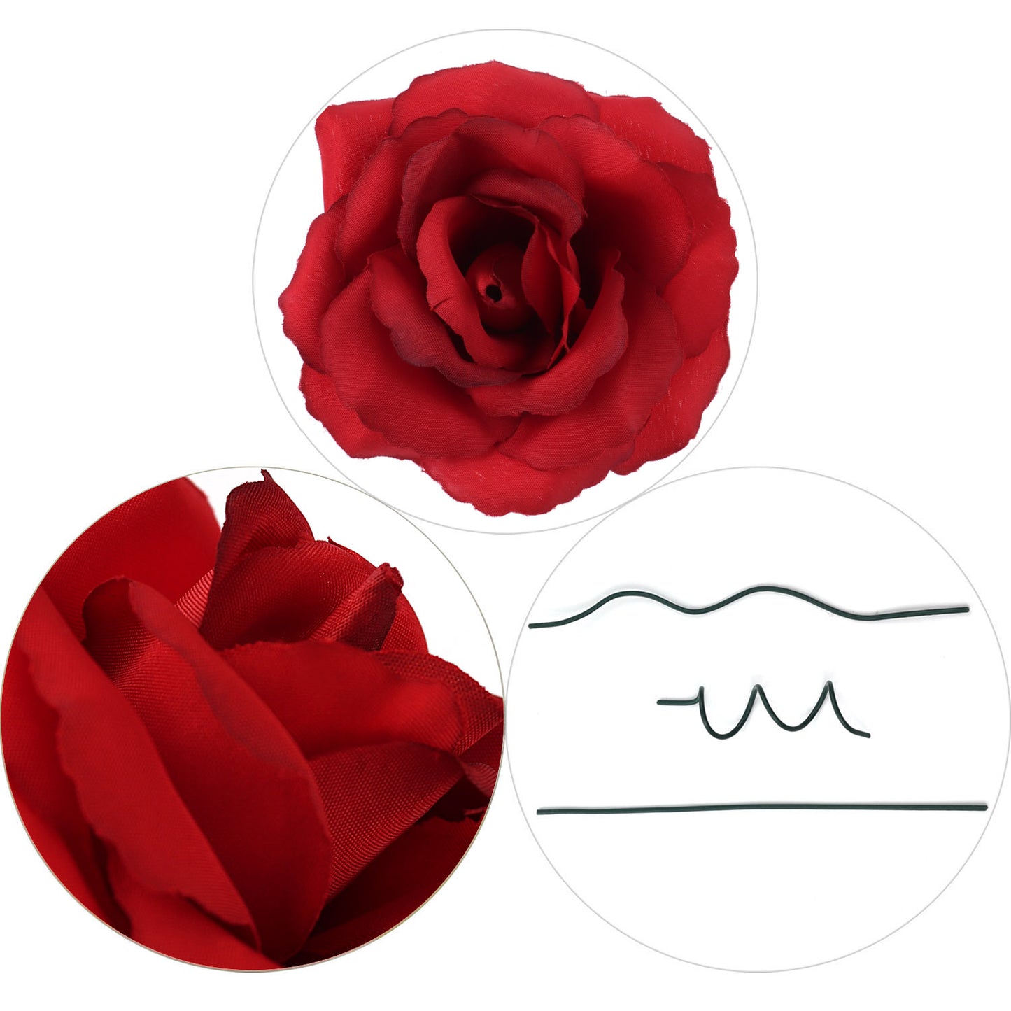 Blooming Elegance: Captivating Burgundy Rose 50 Pack - 7" Silk Rose Picks with 3.5" Lush Flower Heads - Perfect for Weddings, Decor, and Gifts