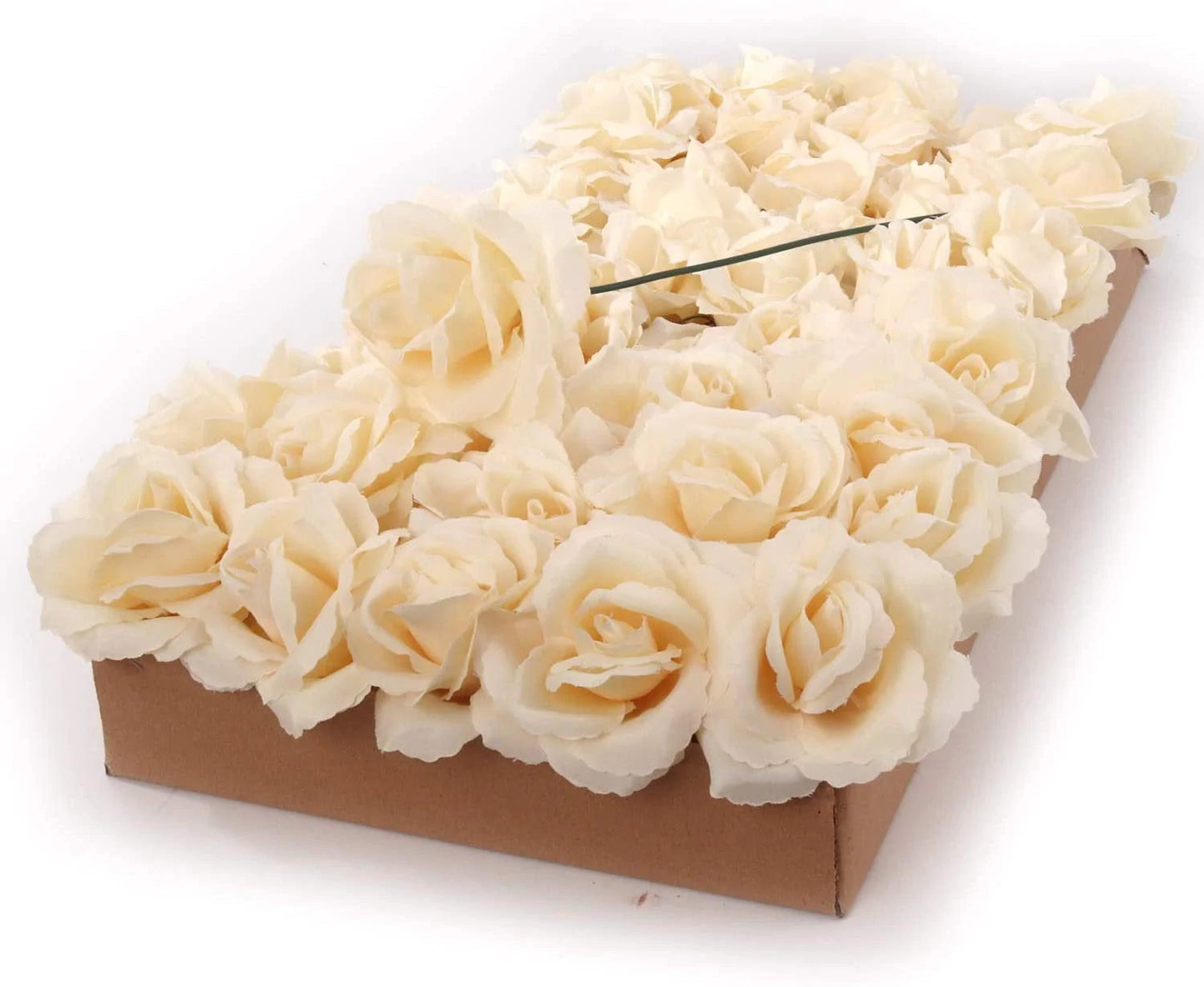 Timeless Elegance: 50-Pack of Stunning Ivory Artificial Rose Picks, Ideal for Exquisite Floral Arrangements, Crafts, and Wedding Decor