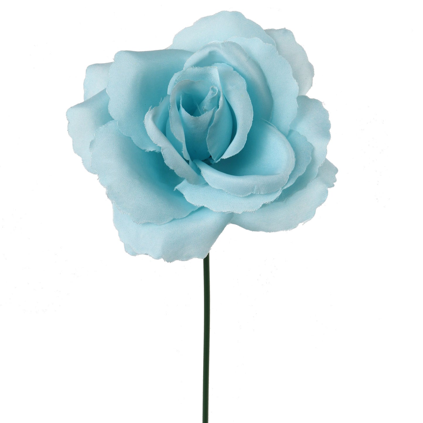 Enchanting Elegance: Captivating 8" Artificial Sky Blue Rose Picks with 3" Diameter, Set of 50 - Ideal for Stunning Floral Arrangements and Crafts