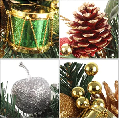 Sparkling Glitter Wreath Picks with Decorative Fruit Cones, Set of 4 Pieces, Perfect for Christmas, Holiday Decor & Seasonal Arrangements