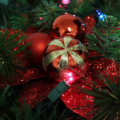Artificial Red Glitter Christmas Poinsettia Pick- 5" x 5"