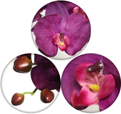 Artificial Real Touch Silk Phalaenopsis Orchid 9 Flowers 3 Buds- 34" (2 Pieces)
