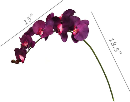 Artificial Real Touch Silk Phalaenopsis Orchid 9 Flowers 3 Buds- 34" (2 Pieces)