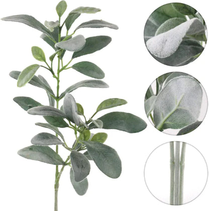 Silk Lambs Ear Stems Artificial Greenery 29”