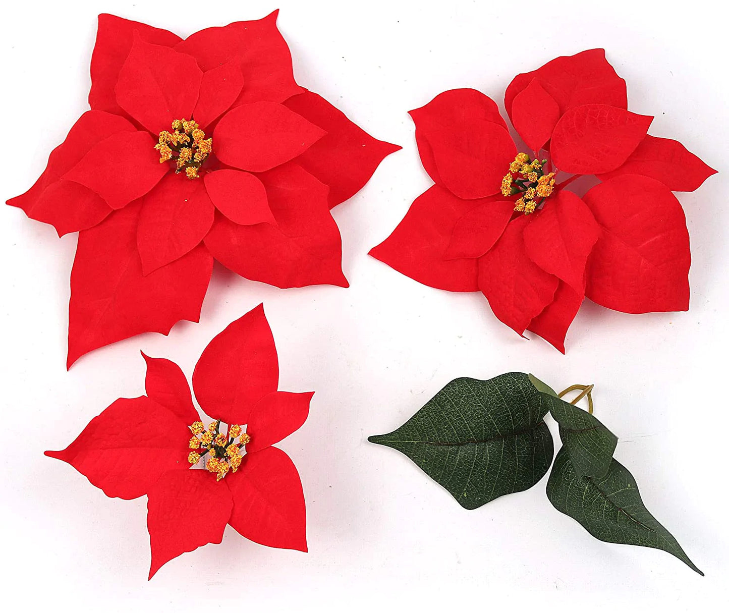 20" Poinsettia Bush | 7 Blooms | Lifelike Silk Flowers | Elegant Holiday Décor | Indoor/Outdoor Use | Christmas Floral Accents | Home, Office, & Event Display