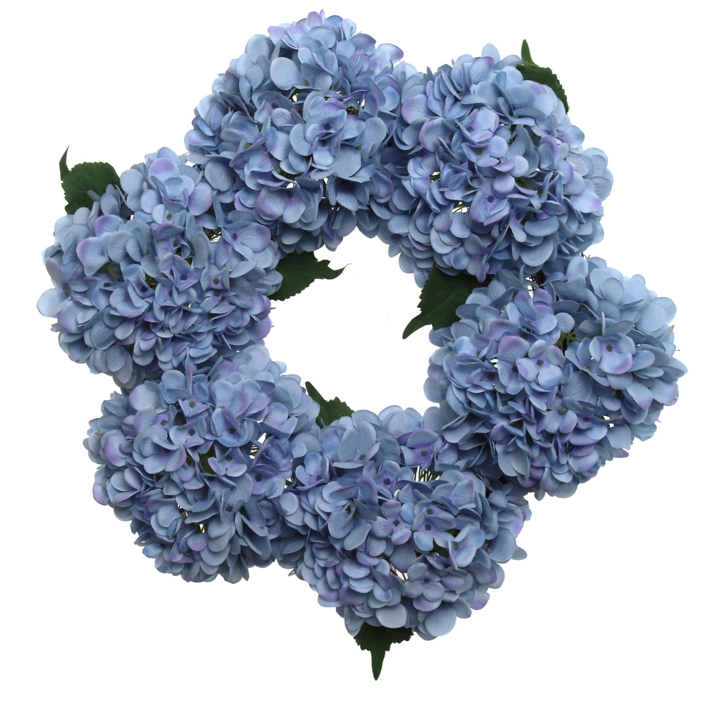 Artificial 18" Blue Hydrangea Wreath - Handcrafted, UV Resistant, All-Season, Indoor/Outdoor Decor, Perfect for Home, Wedding, Event