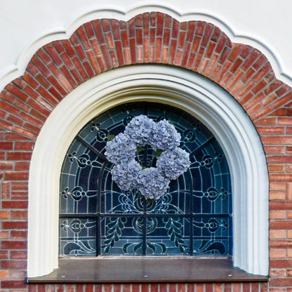 18" Artificial Blue Hydrangea Wreath, Handcrafted & UV Resistant, All-Season Floral Decor, Perfect for Home, Wedding, Events & Christmas Displays