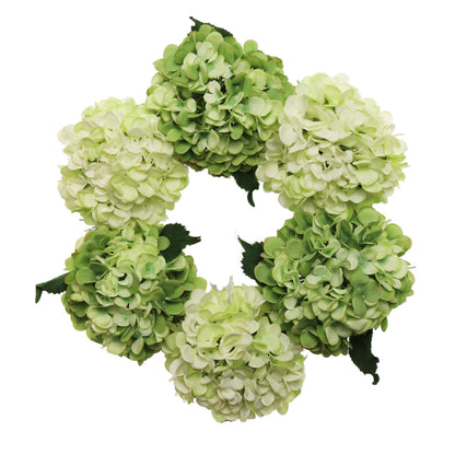 18" Handcrafted Mint & Green Hydrangea Wreath, Elegant Floral Decoration, Holiday & Christmas Home & Door Decor