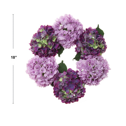 18" Artificial Magenta & Pink Hydrangea Wreath, Handcrafted & UV Resistant, All-Season Floral Decor, Perfect for Home, Weddings, Events & Christmas Displays