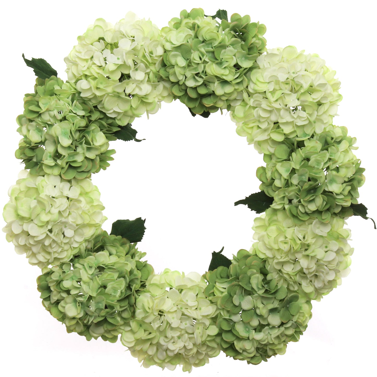 Artificial 24" Mint Green Hydrangea Wreath - Handcrafted, UV Resistant, All-Season, Indoor/Outdoor Decor, Perfect for Home, Wedding, Event