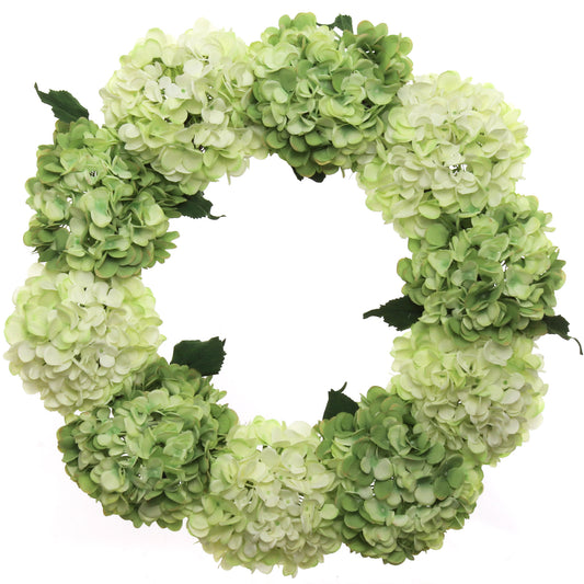 24" Artificial Mint Green Hydrangea Wreath, Handcrafted & UV Resistant, All-Season Floral Decor, Perfect for Home, Weddings, Events & Christmas Displays