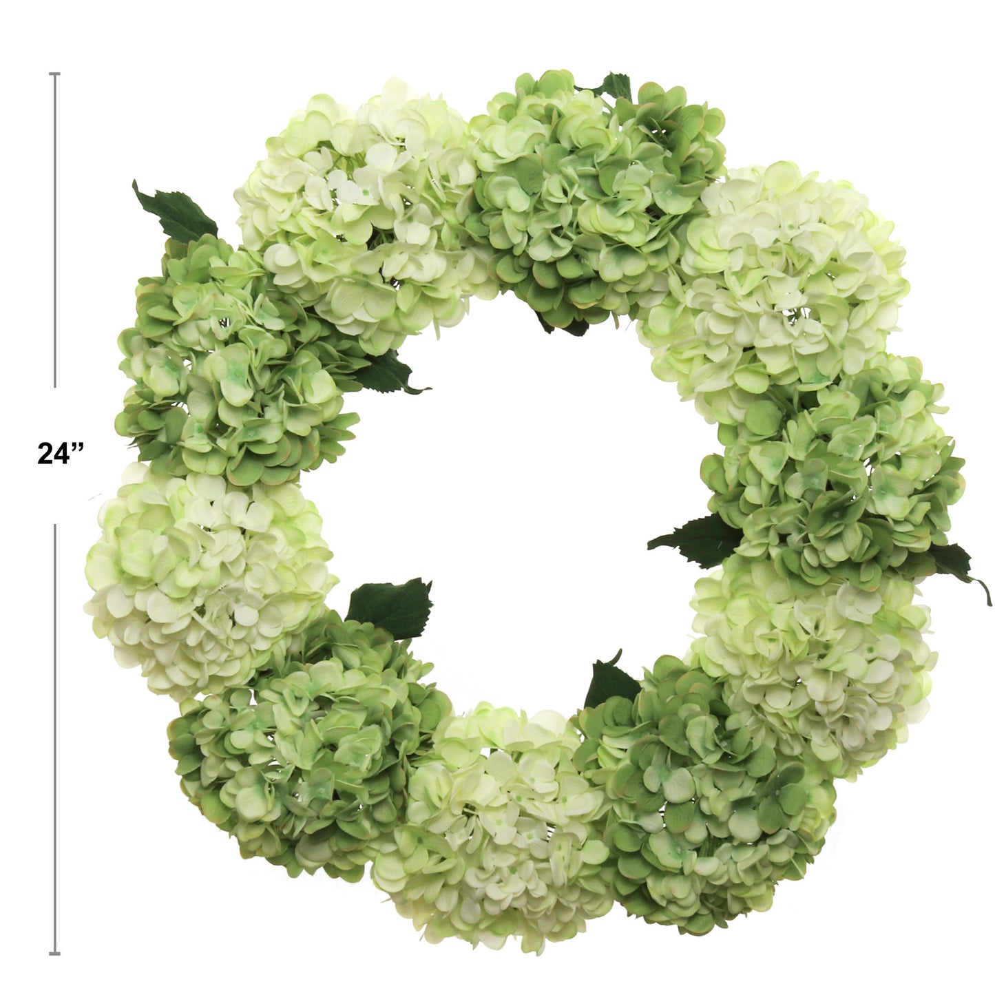 Artificial 24" Mint Green Hydrangea Wreath - Handcrafted, UV Resistant, All-Season, Indoor/Outdoor Decor, Perfect for Home, Wedding, Event