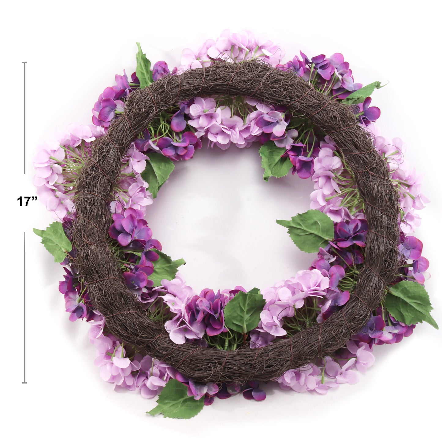 24" Artificial Magenta & Pink Hydrangea Wreath, Handcrafted & UV Resistant, All-Season Floral Decor, Perfect for Home, Weddings, Events & Christmas Displays