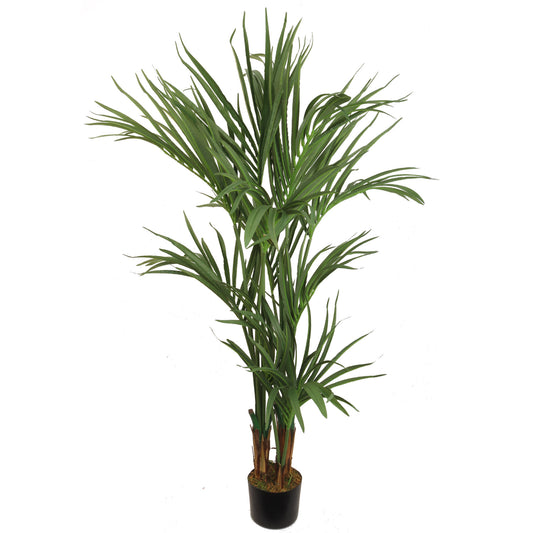 Artificial Areca Palm Tree, 5.5' Lifelike Tropical Tree, Pre-Potted, Easy to use, Clean and Set up