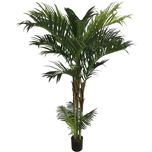 Artificial Silk Areca Palm Tree House Plant in Black Pot 7"