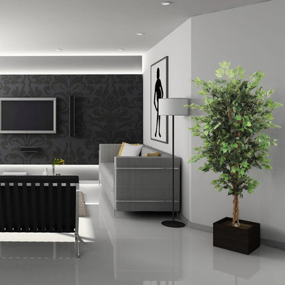 6' Artificial Silk Ficus Tree with 1,528 Leaves 2 Piece