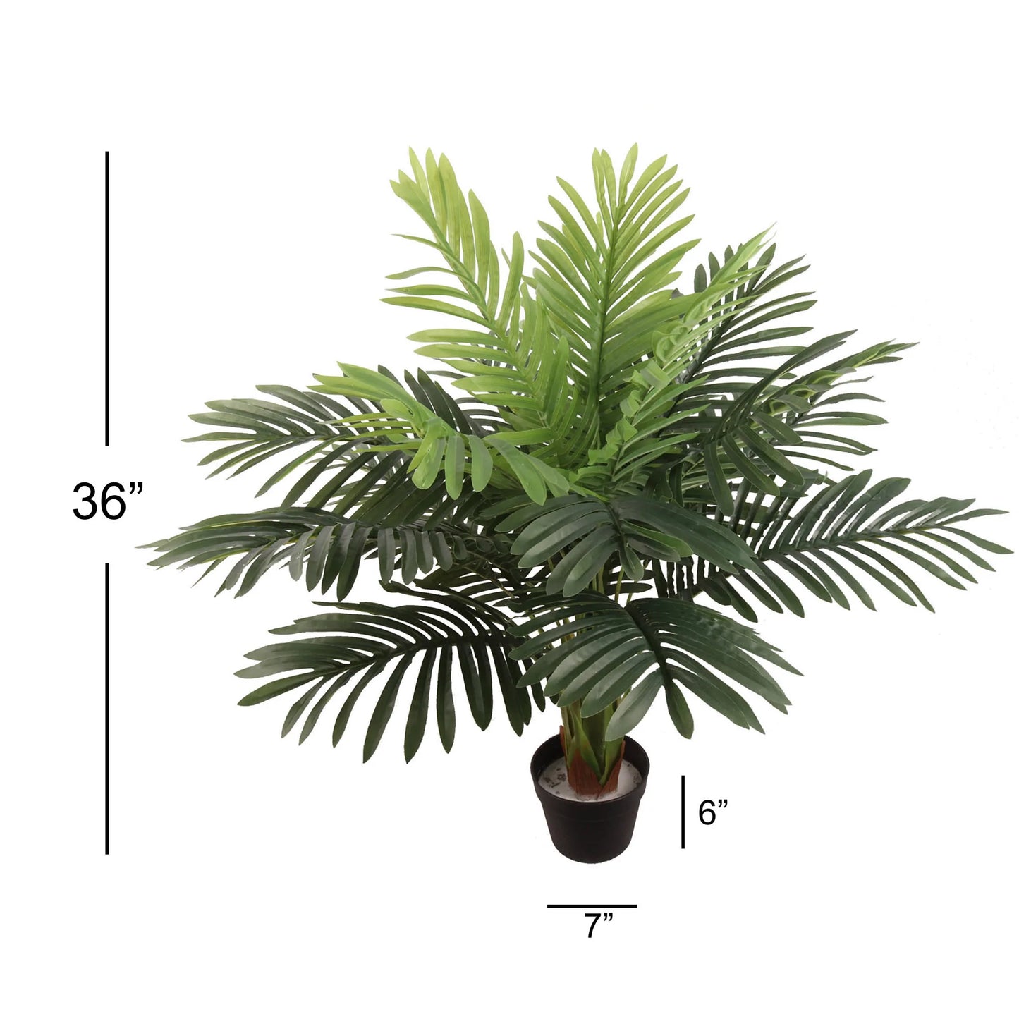 Artificial Areca Palm Tree Fan Palm House Plant in Black Pot 122 Leaves 36"