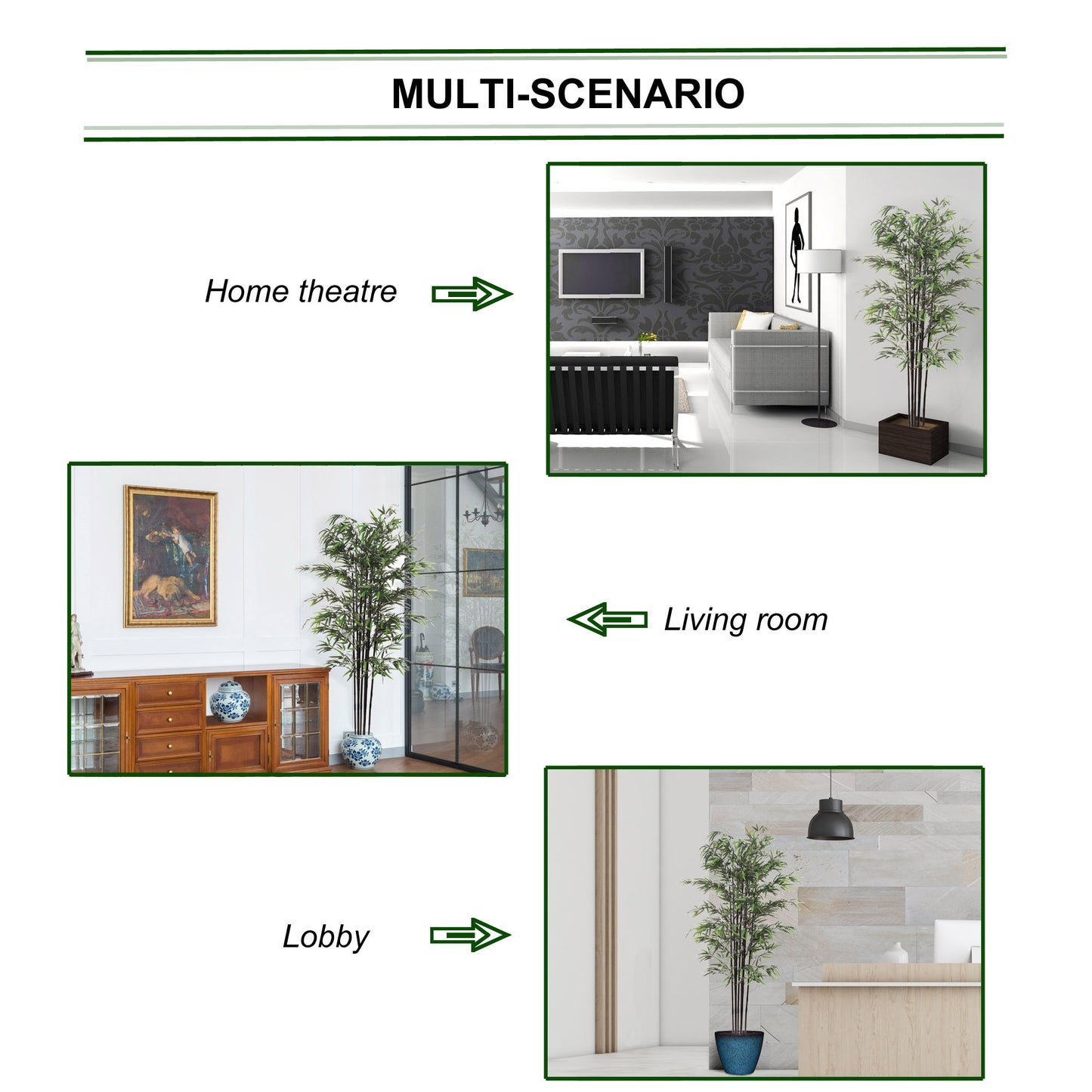 Artificial Bamboo Tree 6 Feet Tall, 1296 Lifelike Leaves Perfect for Home or Office Realistic Indoor Decor