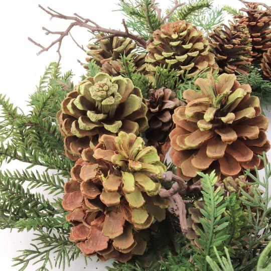 Christmas Wreath 24" Artificial Pine Natural Moss Cones