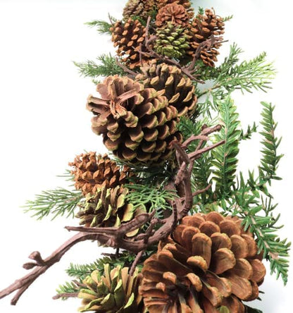 5-Foot Premium Artificial Pine Christmas Garland - Fully Decorated with Natural Pine Cones, Festive Holiday Home Decor