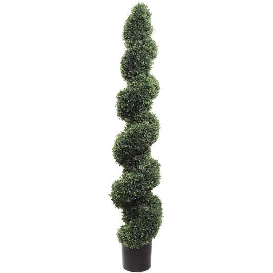 Timeless Elegance Illuminated - 4' Artificial Boxwood Spiral Topiary for Indoor and Outdoor Delight, Lifelike Beauty and Versatile Décor