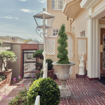 Timeless Charm and Versatility: Boxwood Spiral Topiary UV Indoor Outdoor 4' - Lifelike Foliage, All-Season Décor, Weather-Resistant, Low-Maintenance Beauty for Homes and Gardens