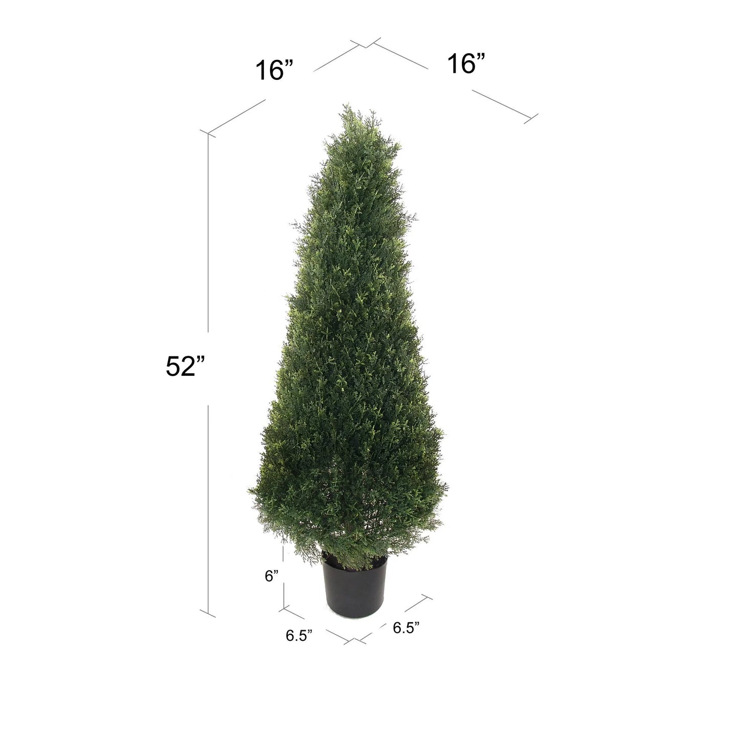 Timeless Beauty: Artificial Cedar Tree Cone Topiary Indoor Outdoor UV 52" - Lifelike Foliage, All-Season Décor, Weather-Resistant, Low-Maintenance Elegance