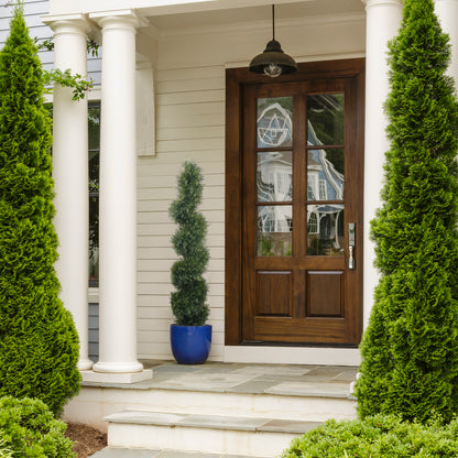 Enchanting 5' Artificial Cedar Spiral Topiary - Graceful Foliage, Lifelike Beauty, and Low-Maintenance Elegance