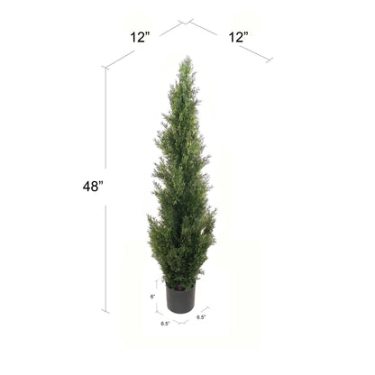 Evergreen Elegance: Artificial Cedar Tree 4' in Pot - Lifelike Foliage, Maintenance-Free Décor for Homes, Offices, and Events