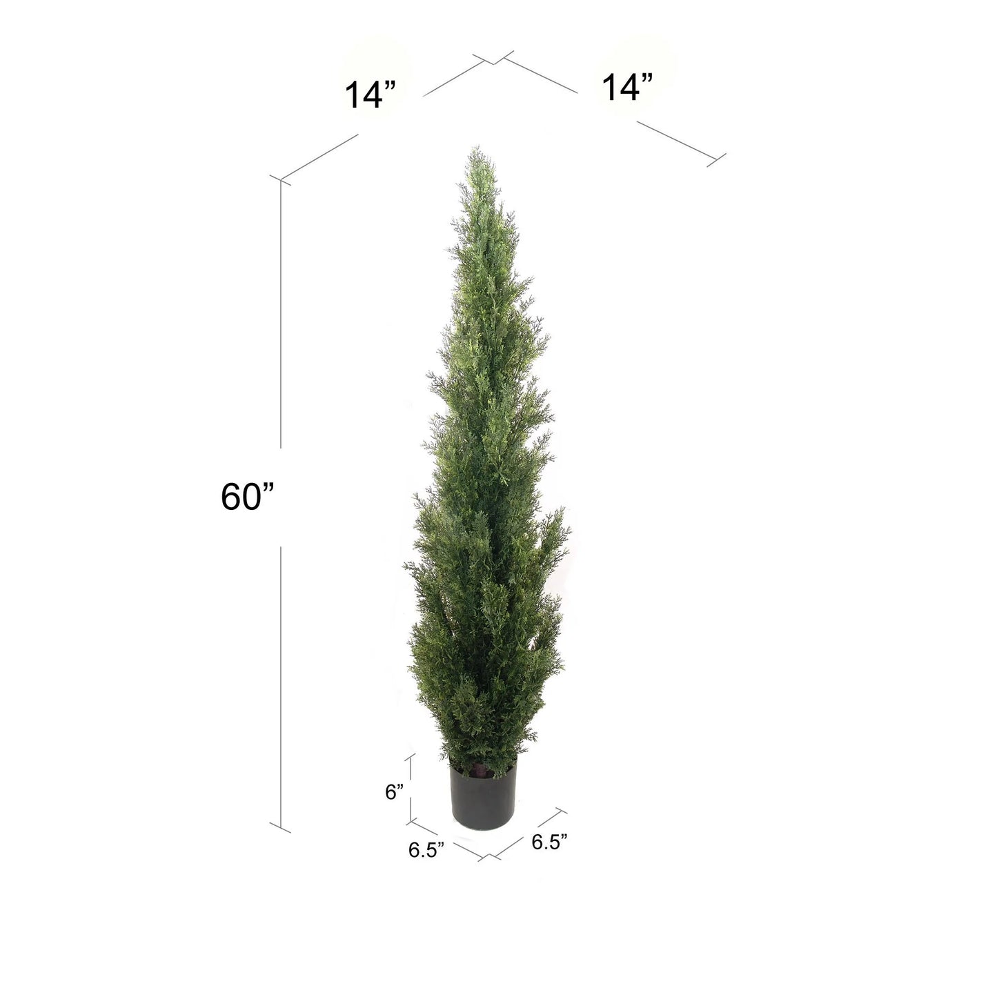 Captivating Grandeur: Artificial Cedar Tree Topiary Indoor Outdoor UV 60" - Lifelike Foliage, All-Season Décor, Weather-Resistant, Low-Maintenance Elegance for Homes and Gardens