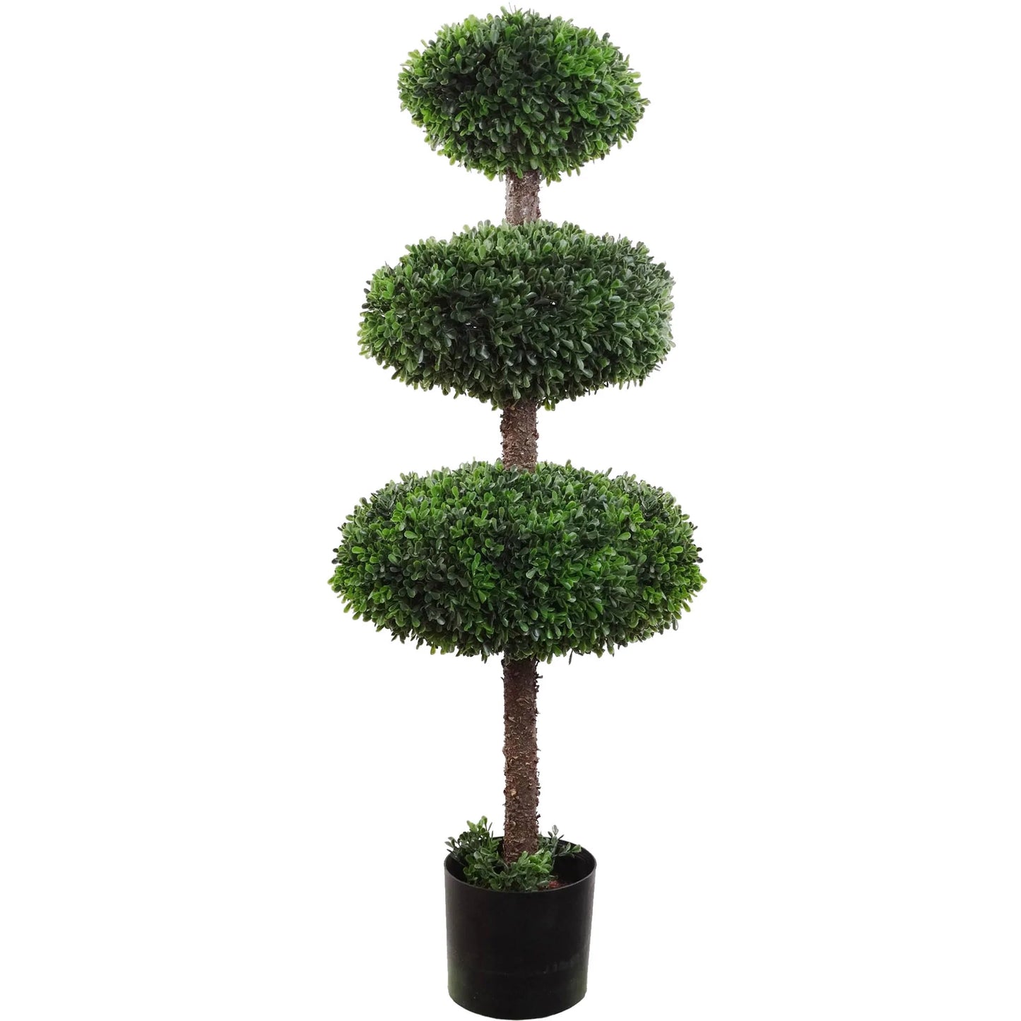 Timeless Elegance: Boxwood Topiary Triple Artificial UV Indoor Outdoor 41" - Lifelike Foliage, All-Season Décor, Weather-Resistant, Low-Maintenance Beauty for Homes and Gardens