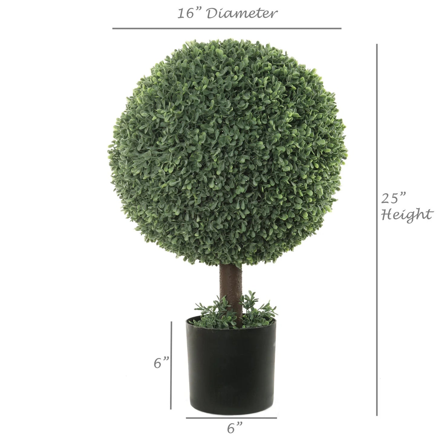 Radiant Beauty Redefined - 25" Artificial Boxwood Ball Topiary for Effortless Elegance and Lasting Greenery