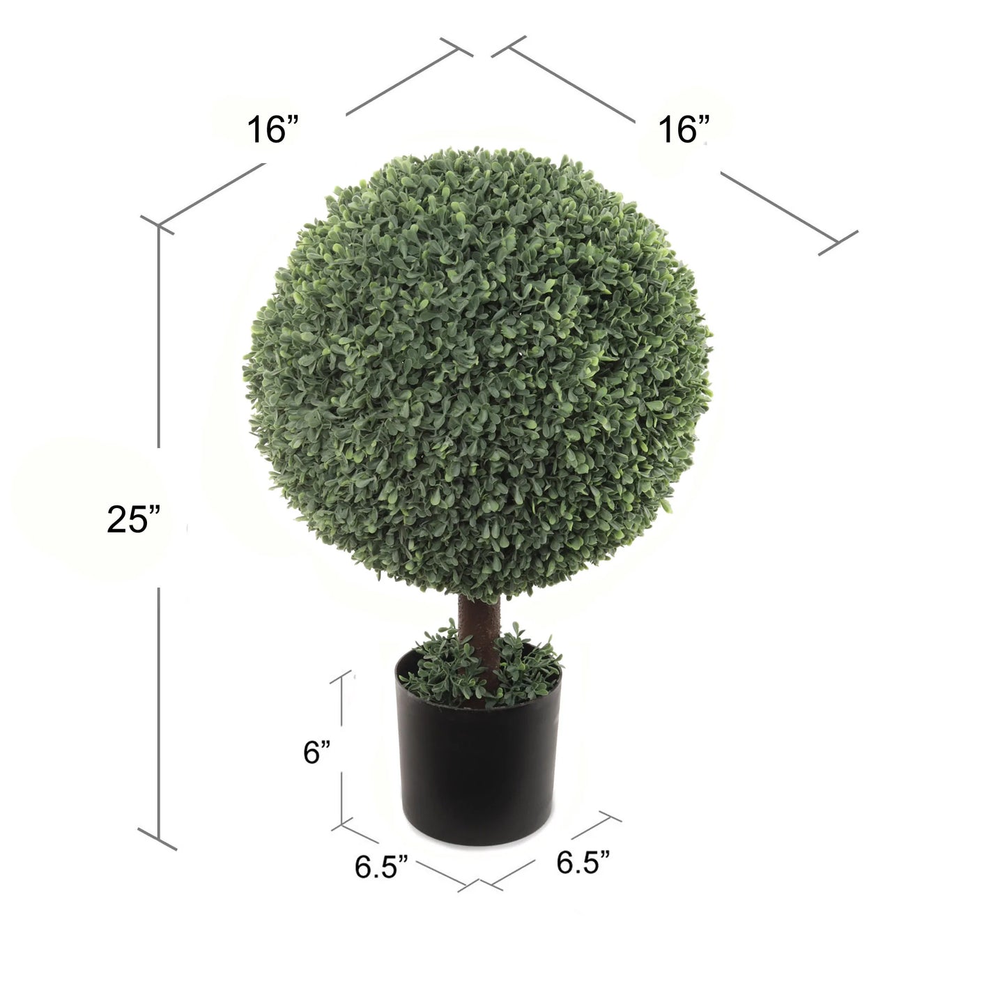 Radiant Beauty Redefined - 25" Artificial Boxwood Ball Topiary for Effortless Elegance and Lasting Greenery