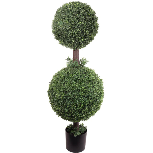 Exquisite 42" Boxwood Double Ball Topiary - Lush Greenery Crafted to Perfection, Stunning Garden and Home Décor