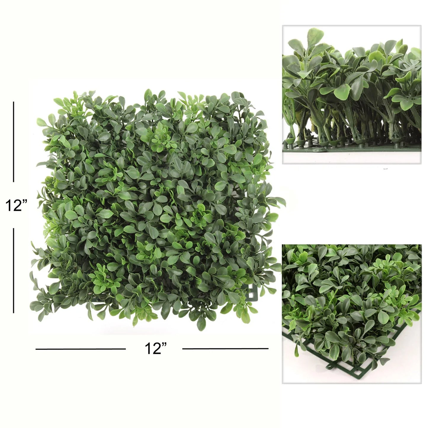 Lush Greenery at Your Fingertips - 12" x 12" (12 Pieces) Artificial Boxwood Panels for Effortless Indoor/Outdoor Décor