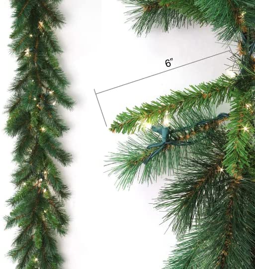 Christmas Garland 9' Pre-Lit Artificial Pine Garland