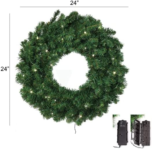 Christmas Wreath 24" Northern Spruce LED Lights