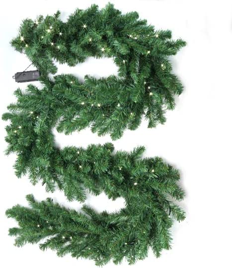 Christmas Garland 9' Pre-Lit Artificial Pine Garland Northern Spruce