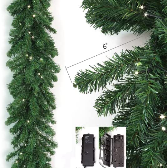 Christmas Garland 9' Pre-Lit Artificial Pine Garland Northern Spruce