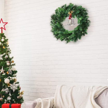 Christmas Wreath 24" Deluxe Evergreen LED Lights