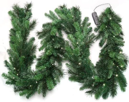 Christmas Garland 9' Pre-Lit Artificial Pine Garland