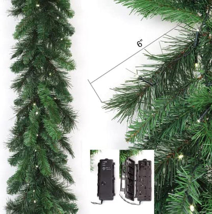 Christmas Garland 9' Pre-Lit Artificial Pine Garland