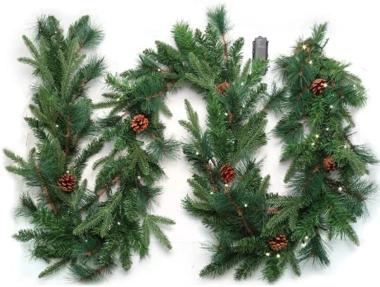 Christmas Wreath (24") and 9' x 12" Real Touch Garland and Bundle