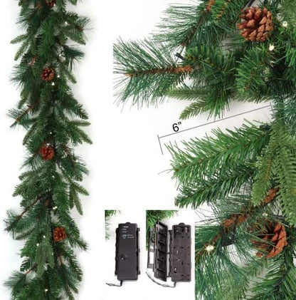 Christmas Wreath (24") and 9' x 12" Real Touch Garland and Bundle